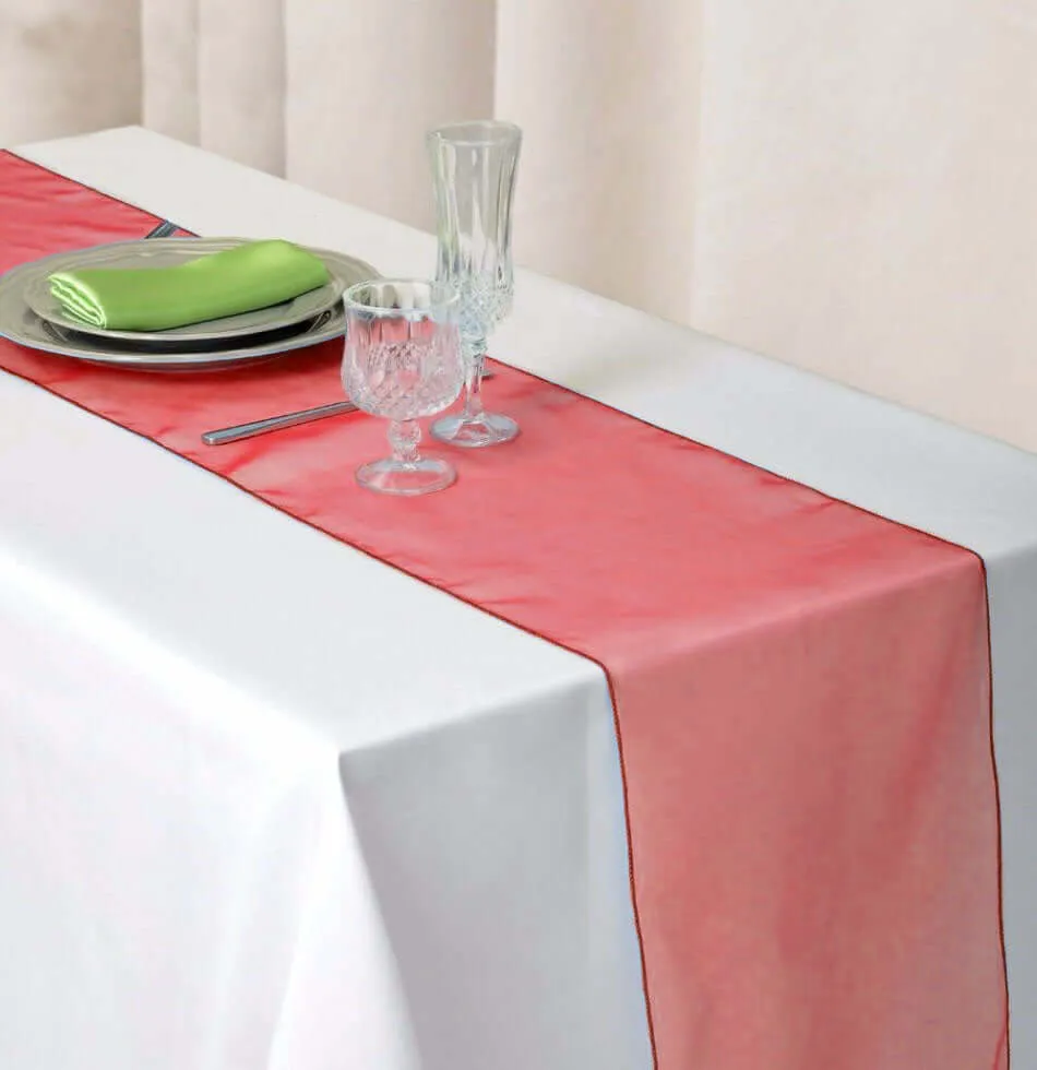10 Pack Sheer Organza 14"x108" Table Runners Terracotta - Soft and Lightweight Table Accent