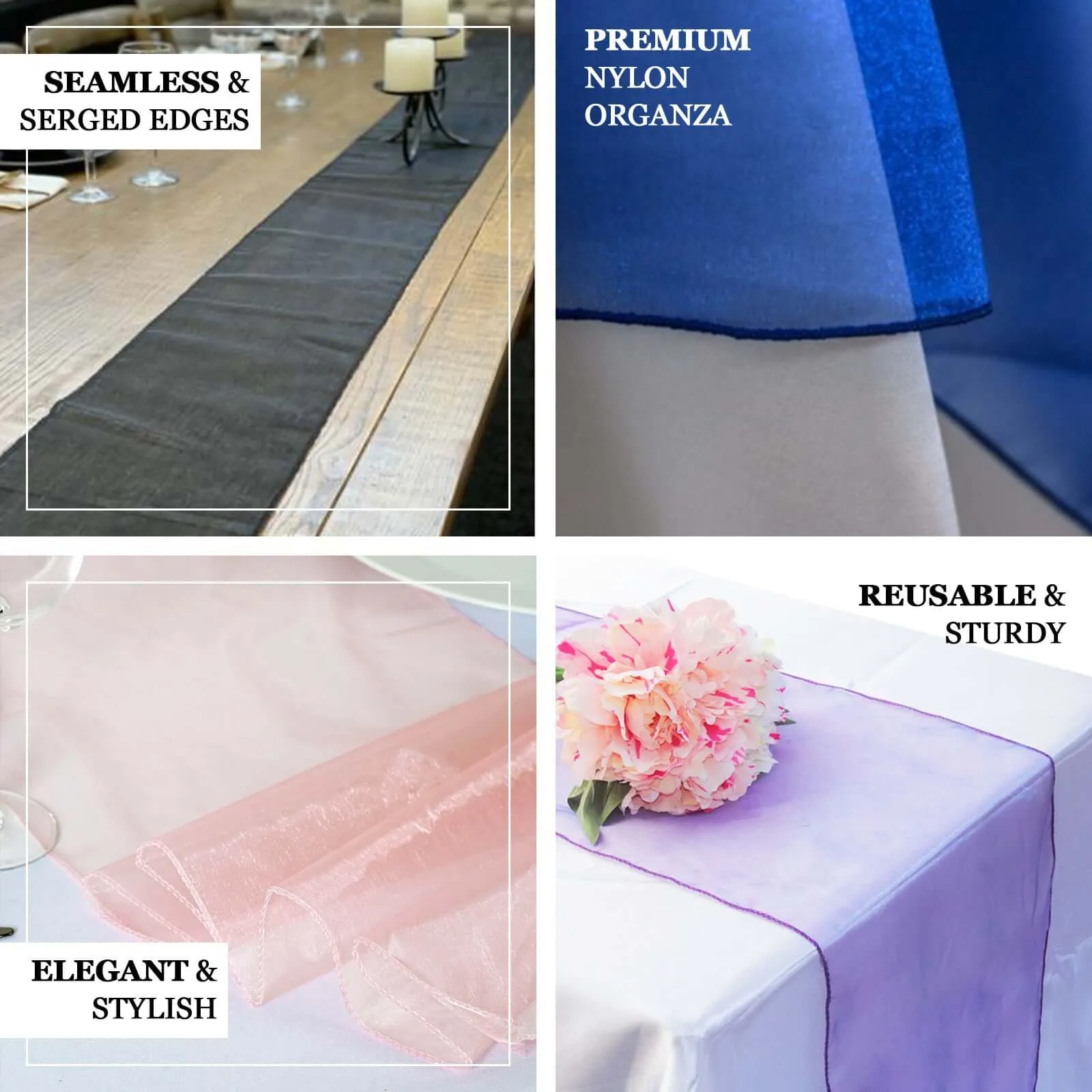 10 Pack Sheer Organza 14"x108" Table Runners Terracotta - Soft and Lightweight Table Accent