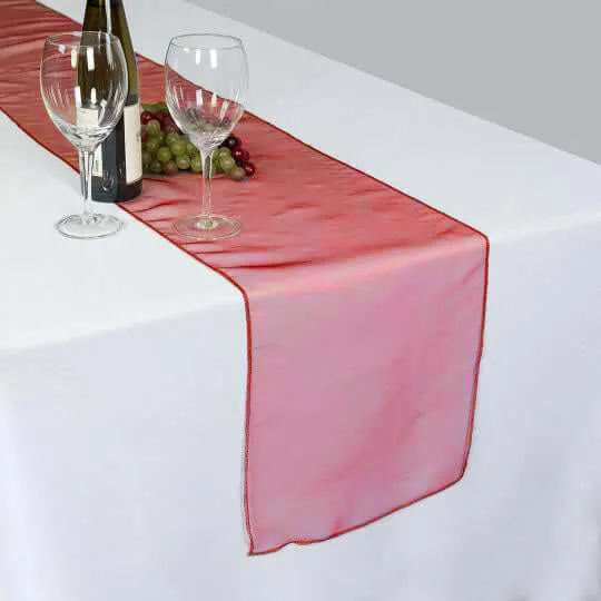 10 Pack Sheer Organza 14"x108" Table Runners Terracotta - Soft and Lightweight Table Accent
