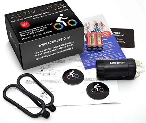Activ Life Bicycle Tire Lights (1 Wheel, Red) Hot LED Bday Gift Ideas & Presents for Christmas - Popular Friday Black and Monday Cyber Special Sale for Him or Her - Men, Women, Kids & Fun Teens