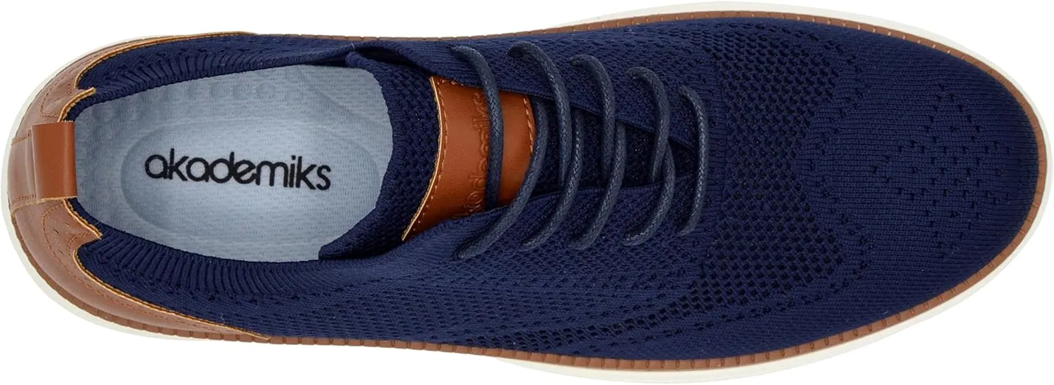 AKADEMIKS Mens Olney Wingtip Knit Oxford, Sleek Breathable Dress Shoes