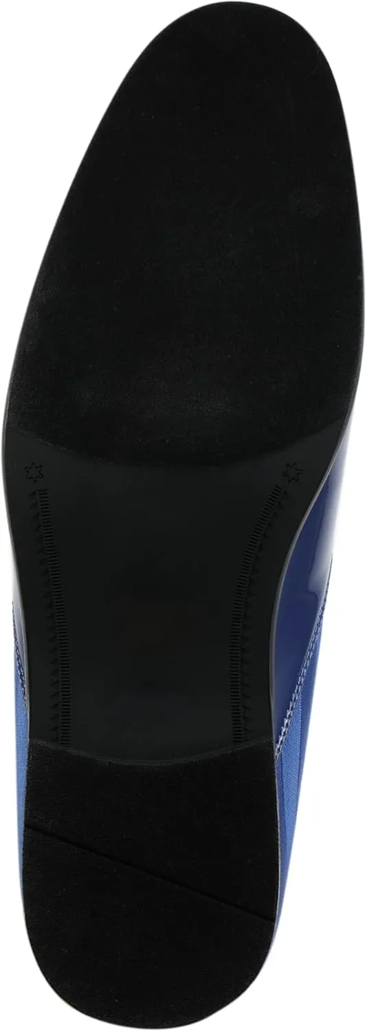 Amali Fay Velvet Men??s Slip-On Shoes with Gold Chain Ornament Dress Shoes for Men Velvet Formal Loafers for Men The Original Smoking Men Tuxedo Dress Shoes