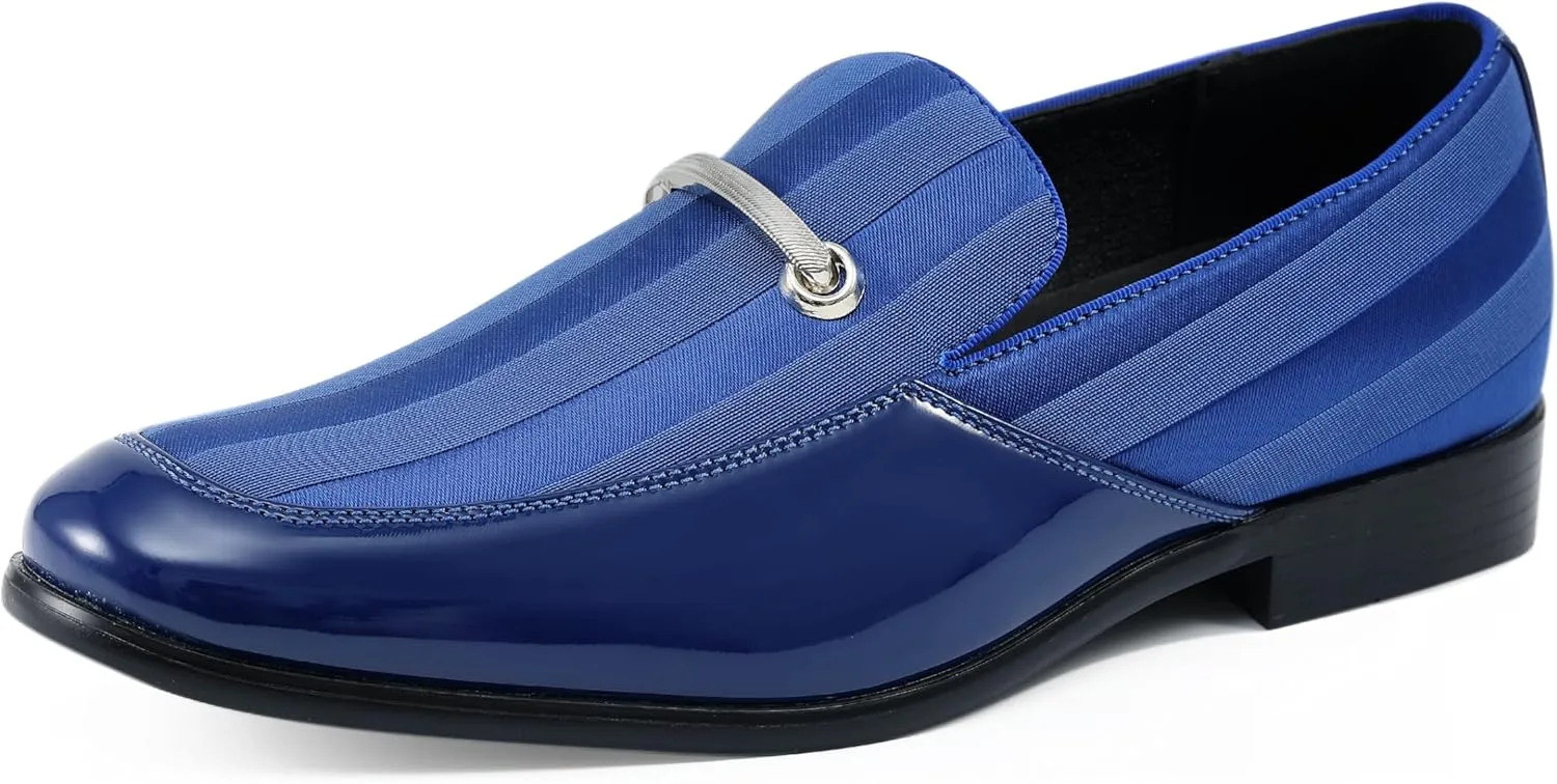 Amali Fay Velvet Men??s Slip-On Shoes with Gold Chain Ornament Dress Shoes for Men Velvet Formal Loafers for Men The Original Smoking Men Tuxedo Dress Shoes