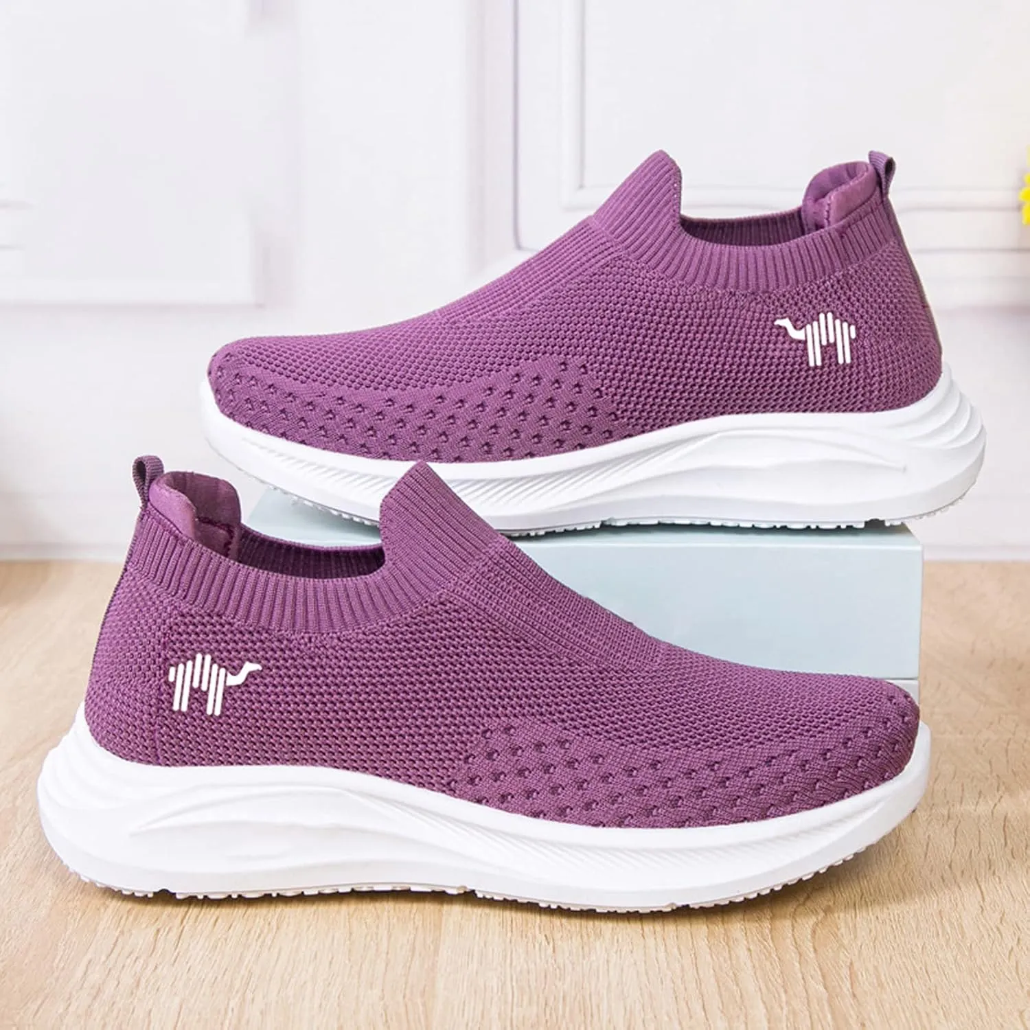 AngryMonkey Women Breathable Orthopedic Sneakers Slip On Walking Shoes,Comfort Mesh Non-Slip Lightweight Cushion Diabetic Shoes Slip On Sneakers