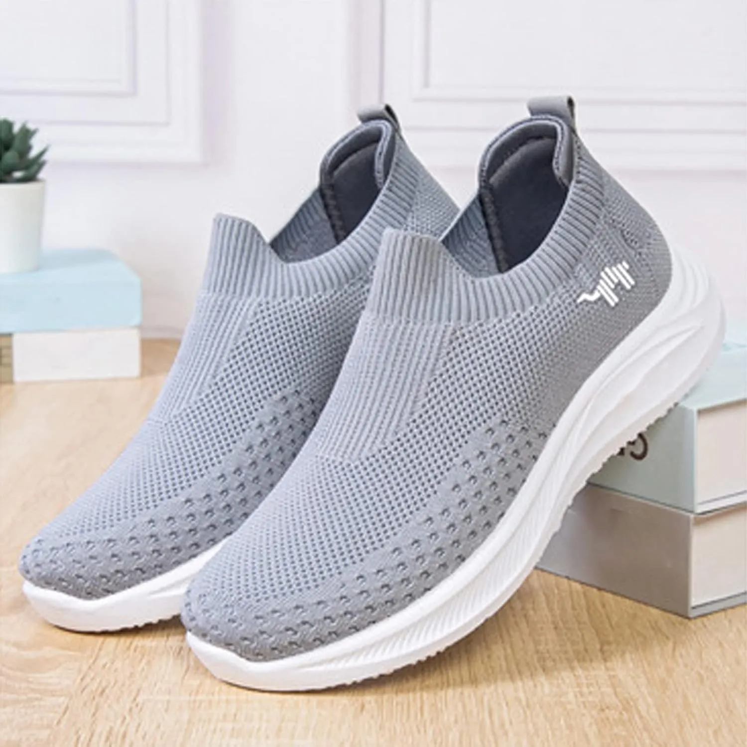 AngryMonkey Women Breathable Orthopedic Sneakers Slip On Walking Shoes,Comfort Mesh Non-Slip Lightweight Cushion Diabetic Shoes Slip On Sneakers