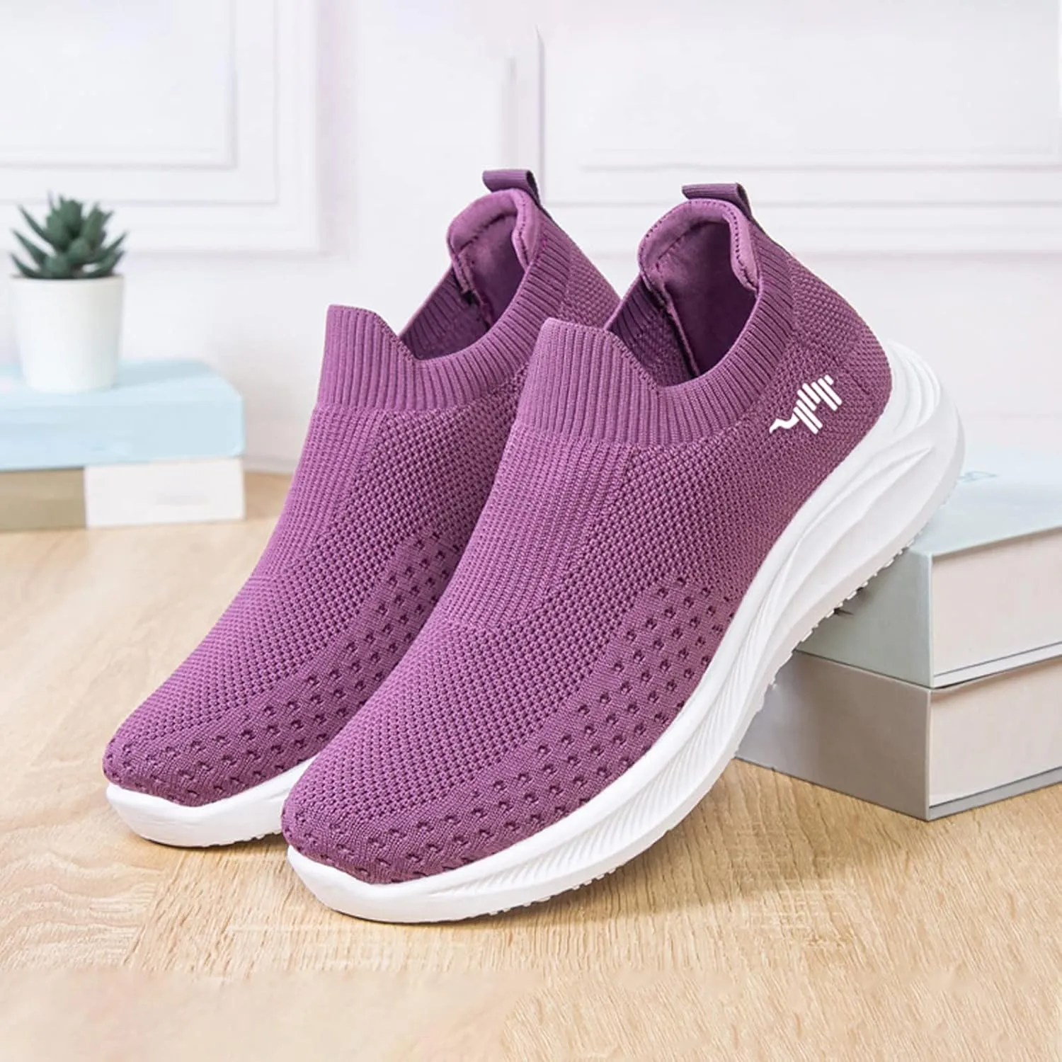 AngryMonkey Women Breathable Orthopedic Sneakers Slip On Walking Shoes,Comfort Mesh Non-Slip Lightweight Cushion Diabetic Shoes Slip On Sneakers