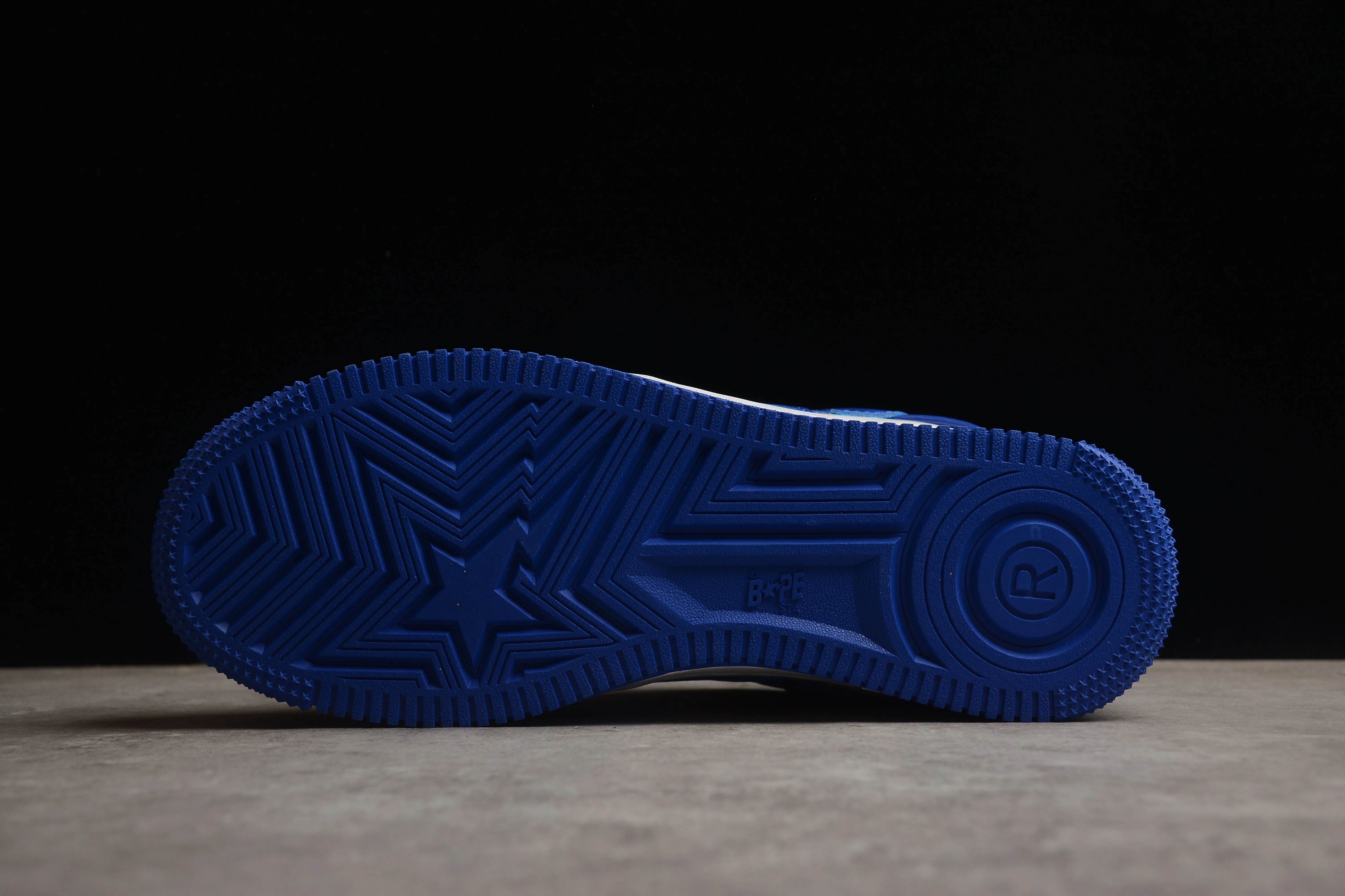 BAPE STA Low-Top Blue and White Patent Leather Sneakers