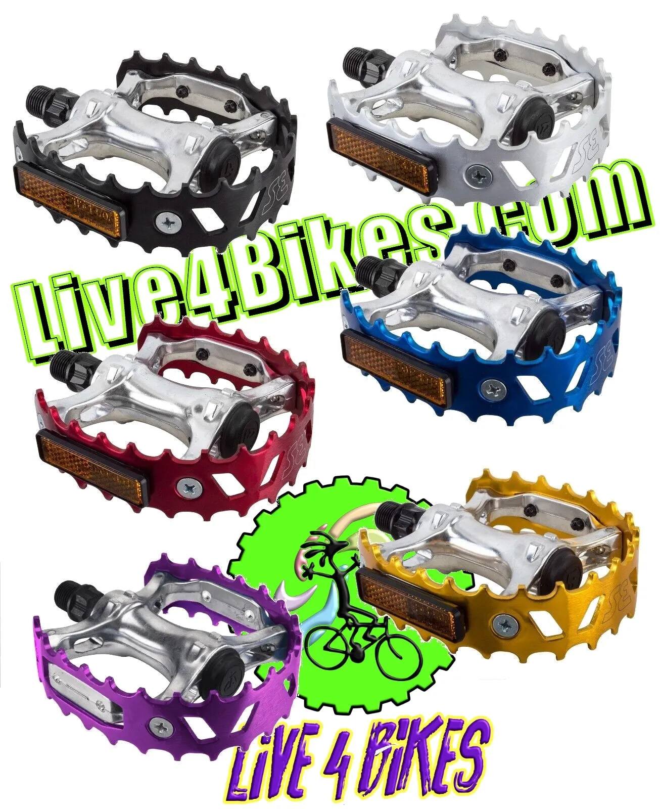 Bear claw Trap Pedals 9/16 Black for BMX bikes   - Live 4 Bikes