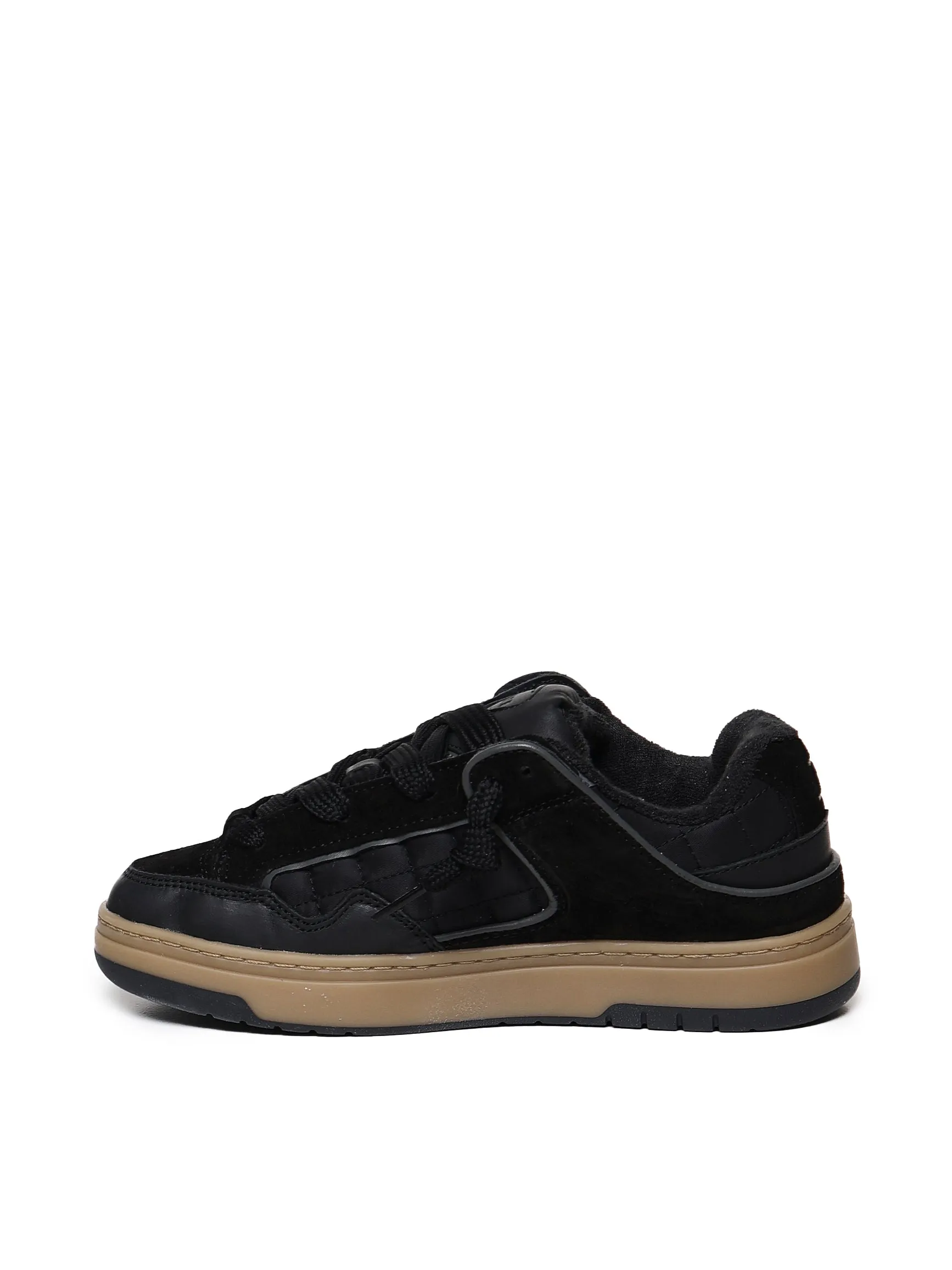 Black Suede Lace-Up Sneakers