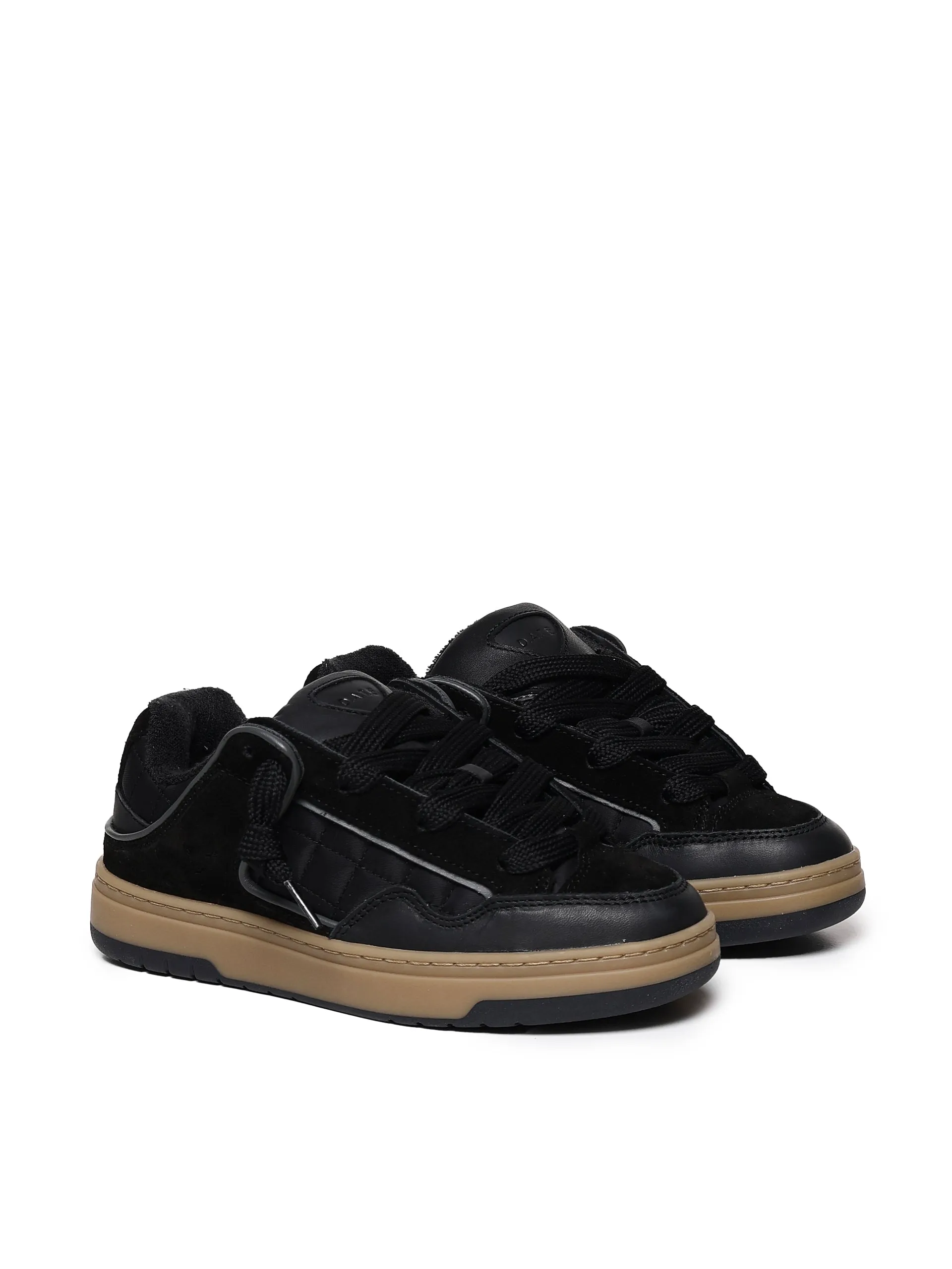 Black Suede Lace-Up Sneakers