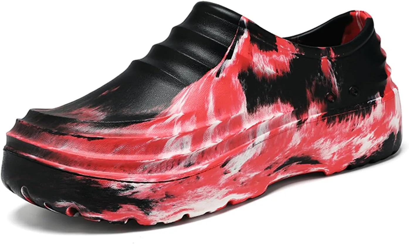 CERYTHRINA Camouflage Chef Shoes for Men:Non-Slip Waterproof Kitchen Work Clogs - Women's Resistant Lightweight Chef - Slip On Design for Restaurant Nursing
