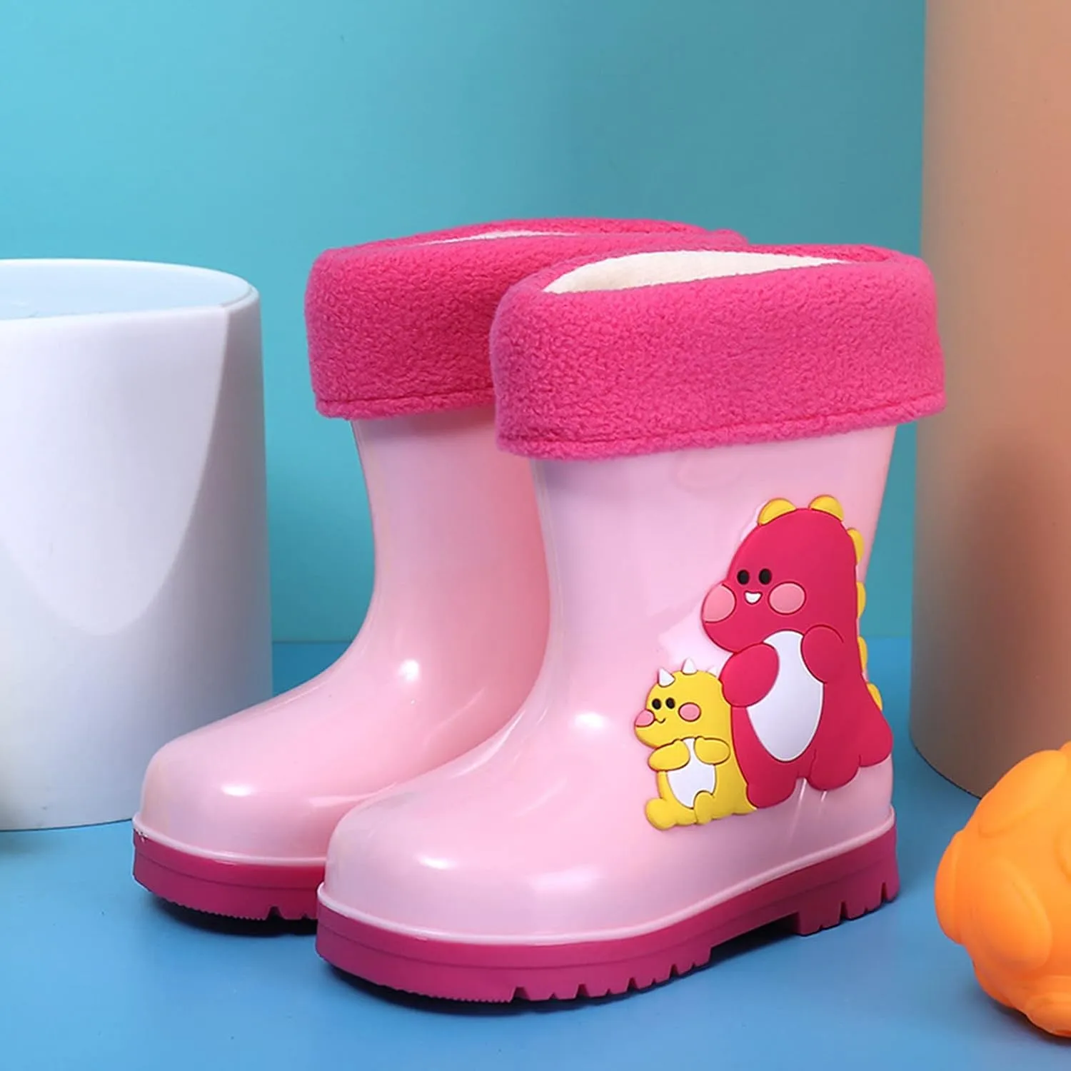Children Rain Boots Comfortable Wrapped Cartoon Removble Interior Design Children Rain Shoes Little Girls Suede Boots