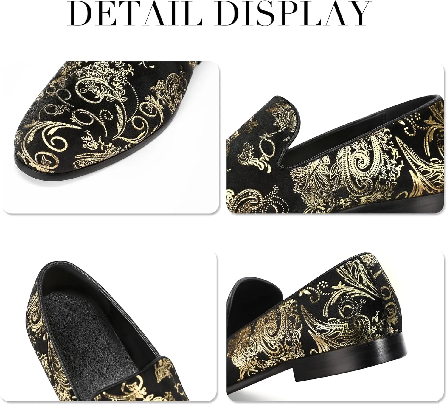 Cloudstyle Loafers for Men Slip on Shoes Casual & Formal Comfortable Black Tuxedo Fashion Suit Dress Shoes for Weddings, Church, Office, Prom