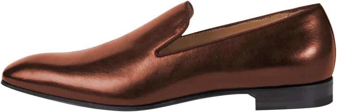 FSJ Men's Classic Slip-On Dress Loafers Sleek Leather Comfort Cushioned Insole Minimalist Casual Formal Shoes Size 4-16 US