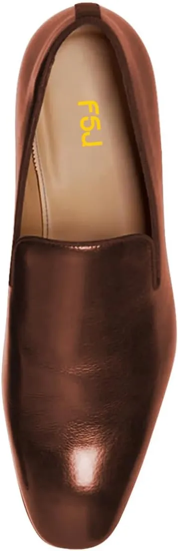 FSJ Men's Classic Slip-On Dress Loafers Sleek Leather Comfort Cushioned Insole Minimalist Casual Formal Shoes Size 4-16 US