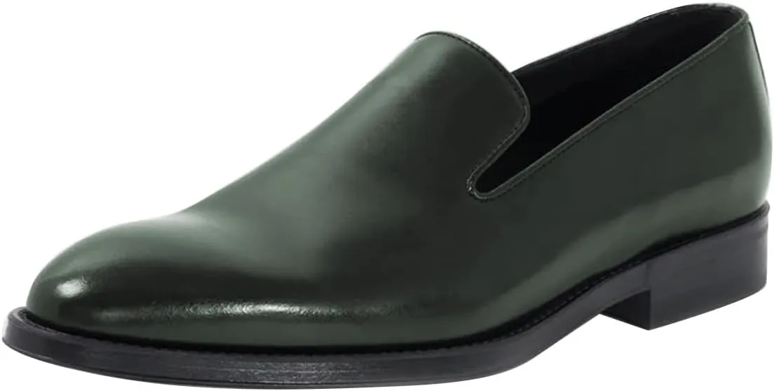 FSJ Men's Classic Slip-On Dress Loafers, Smooth Leather Comfort Casual Formal Shoes for Wedding, Church, Office, Prom, Breathable Driving Loafer Size 4-16 US