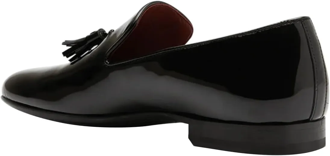 FSJ Men's Patent Leather Tassels Loafers Round Toe Business Slip-on Formal Casual Luxury Wedding Dress Shoes Size 4-16 US