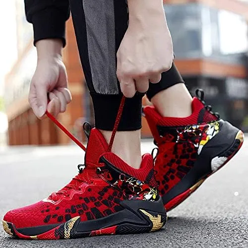 High-Top Basketball Shoes Non Slip Outdoor Cushioning Training Sport Shoes Light and Breathable Boys Basketball Shoes