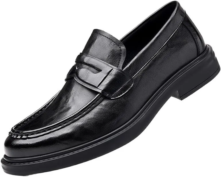Italian Leather Slip-on Shoes Mens Business Dress Square Toe British Slip-On Formal Casual Loafer Oxford Shoes Wedding