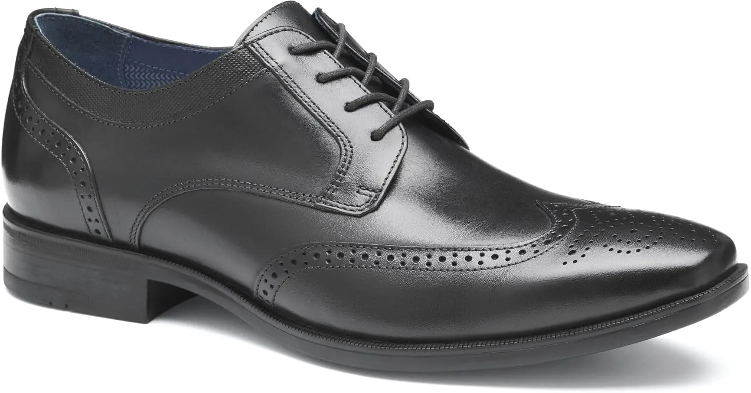 Johnston & Murphy Gibbons Wingtip Slip-Ons, Modern Classic Men??s Dress Shoes, Leather Shoe for Men