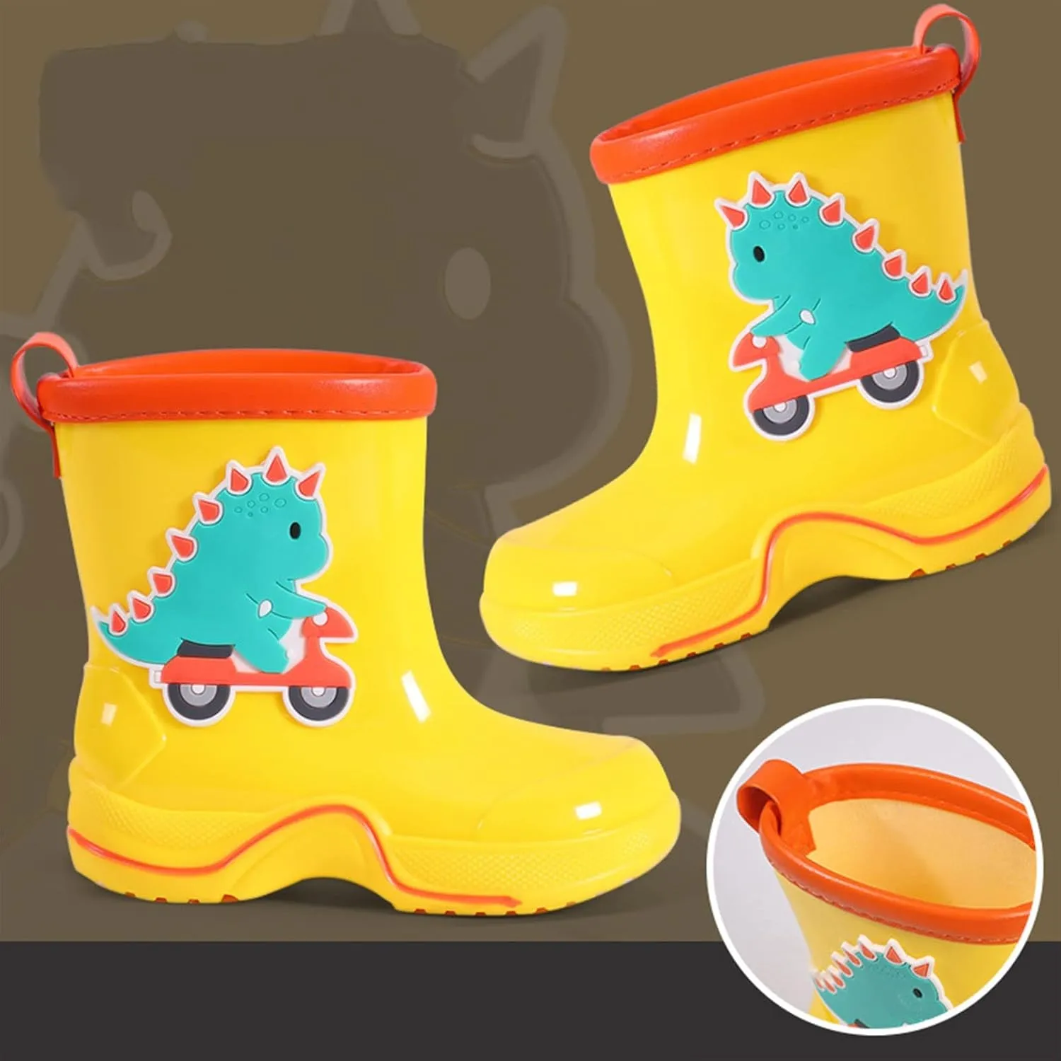 Kids Baby Cartoon Shoes Reto Classic Children Rainboots PVC Rubber Children Water Little Girls Insulated Rubber