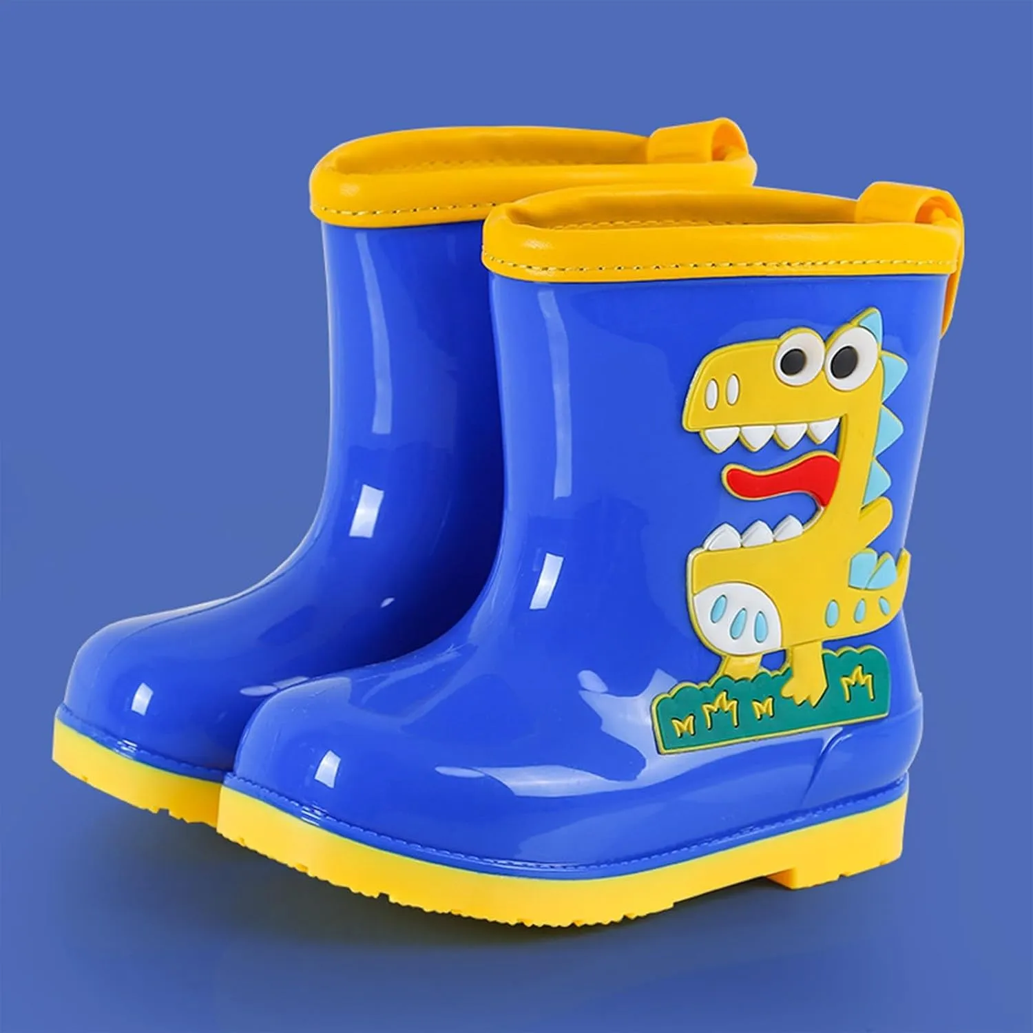 Kids Dinosaur Rain Boots Rubber Waterproof Toddler Rain Boots Cute Cartoon Boys Girls Mud Boots Water Shoes