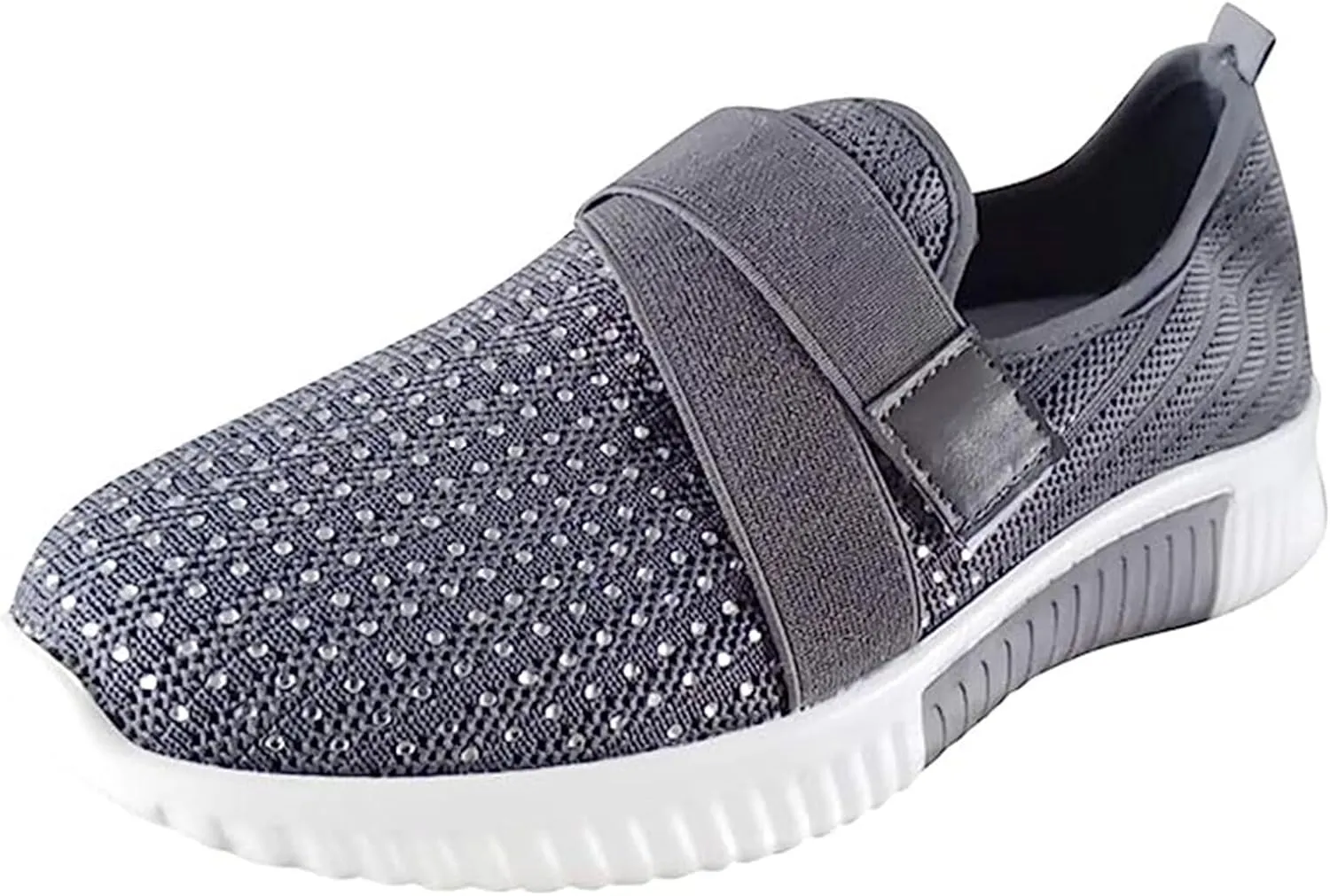 Lausiuoe Tennis Shoes Womens Slip On Wide,Womens Walking Shoes Lightweight Running Shoes Womens Tennis Shoes Non Slip Breathable Mesh Air Cushion Sneakers for Gym Workout Sports