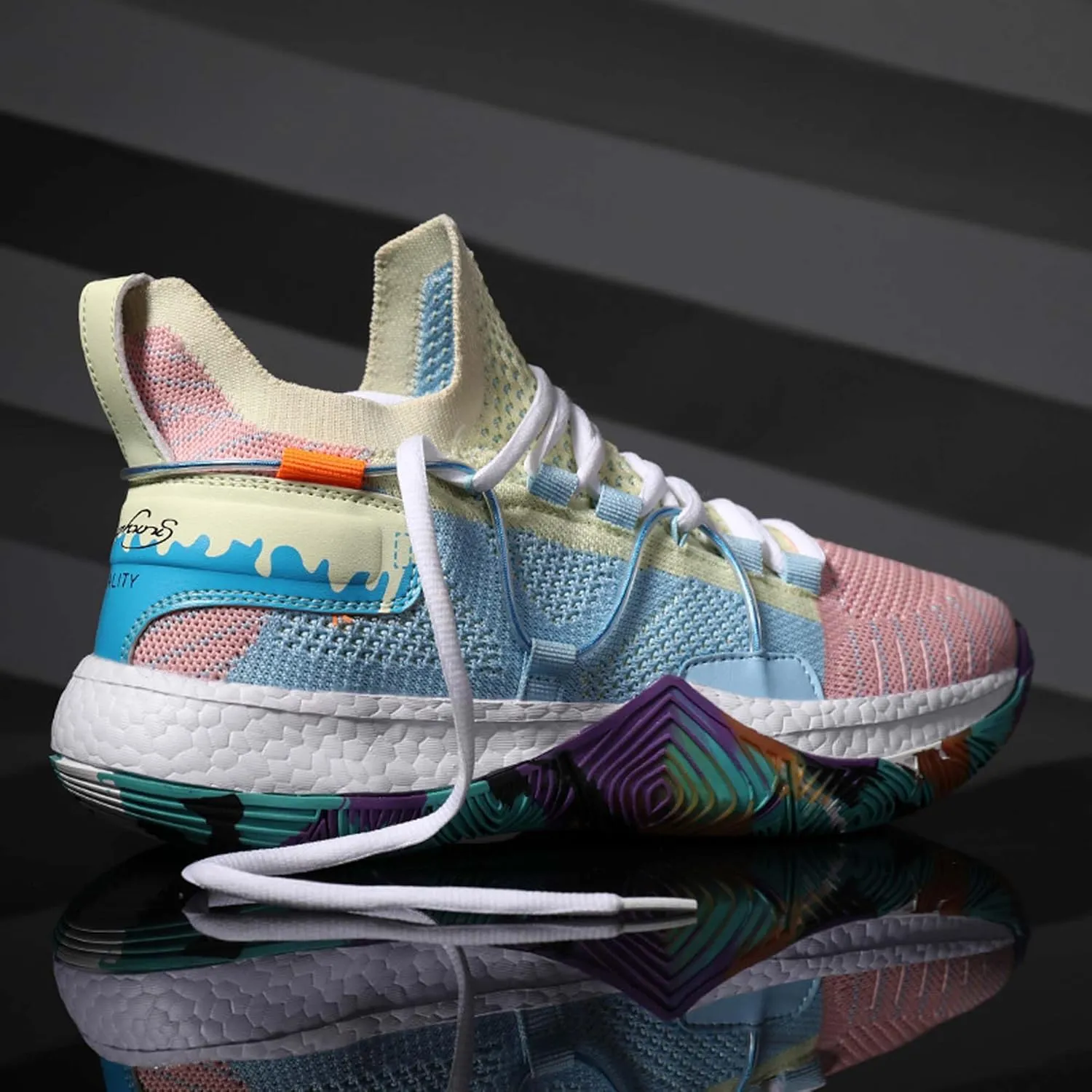 Mens and Womens Mesh Fabric Breathable Basketball Sneakers Mid Top Lace Up Casual Sneakers Non Slip and Breathable Fitness Training Shoes Lightweight Outdoor Hiking Shoes Baseball Sneakers