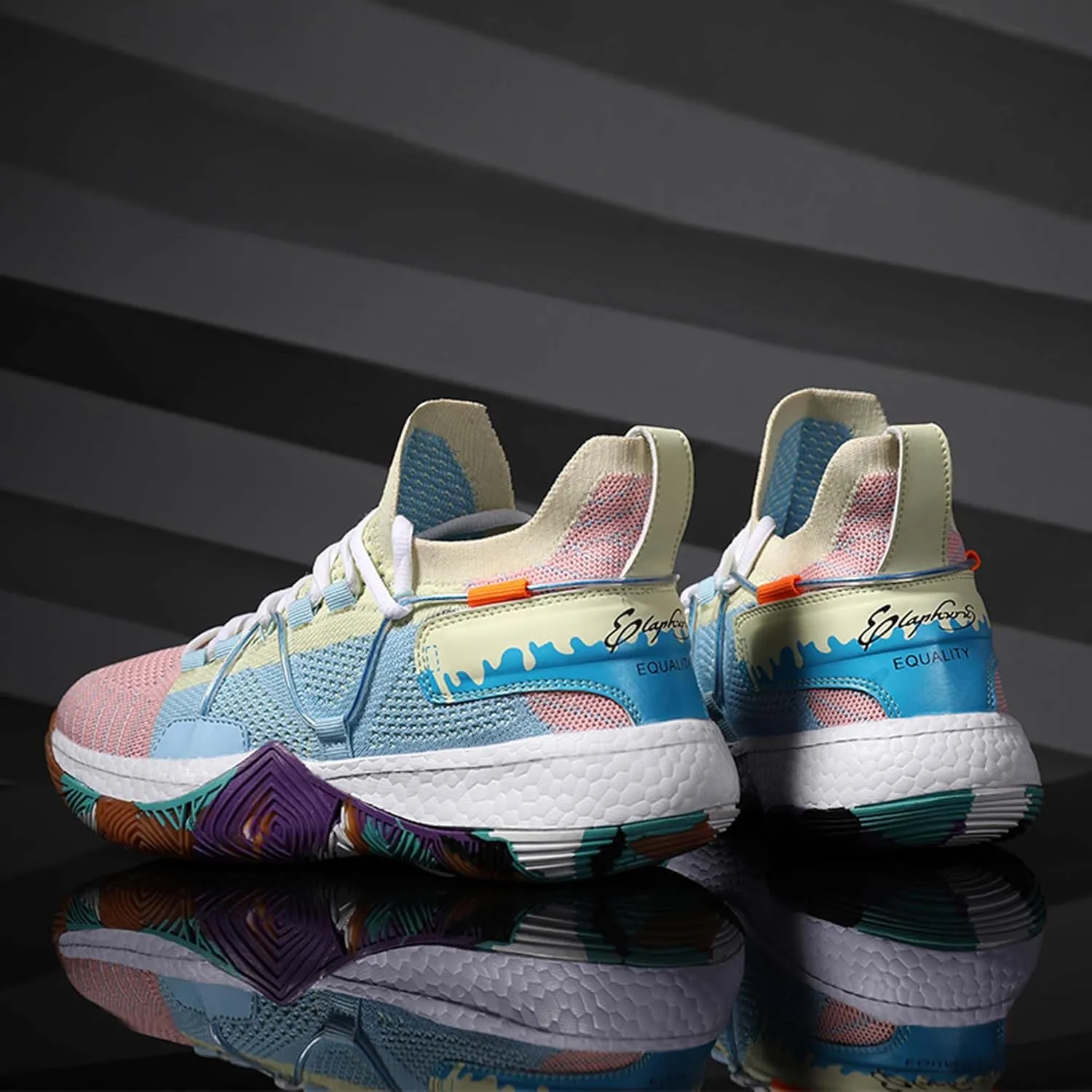 Mens and Womens Mesh Fabric Breathable Basketball Sneakers Mid Top Lace Up Casual Sneakers Non Slip and Breathable Fitness Training Shoes Lightweight Outdoor Hiking Shoes Baseball Sneakers