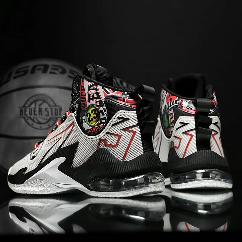 Men's Basketball Shoes Breathable Non Slip Sneakers High Top Ultra-Light Fashion Outdoor Sports Shoes