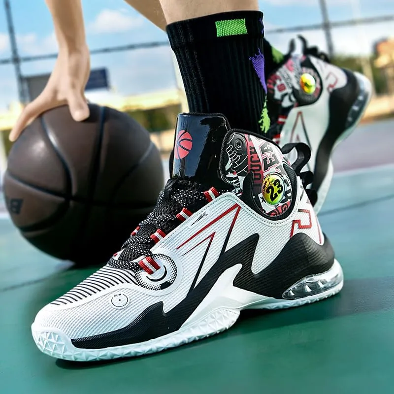Men's Basketball Shoes Breathable Non Slip Sneakers High Top Ultra-Light Fashion Outdoor Sports Shoes