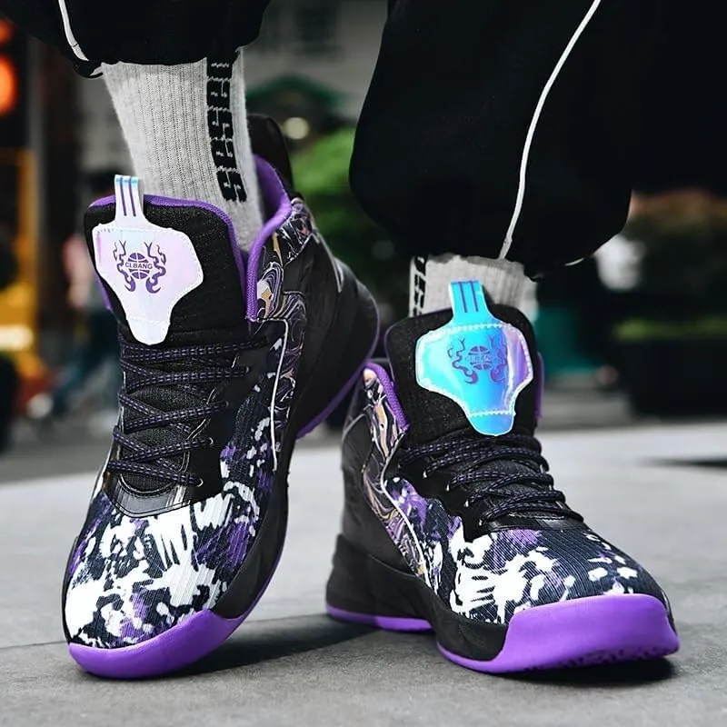 Men's Basketball Shoes Fashionable Outdoor Sports Non Slip Rubber Soled Basketball Boots
