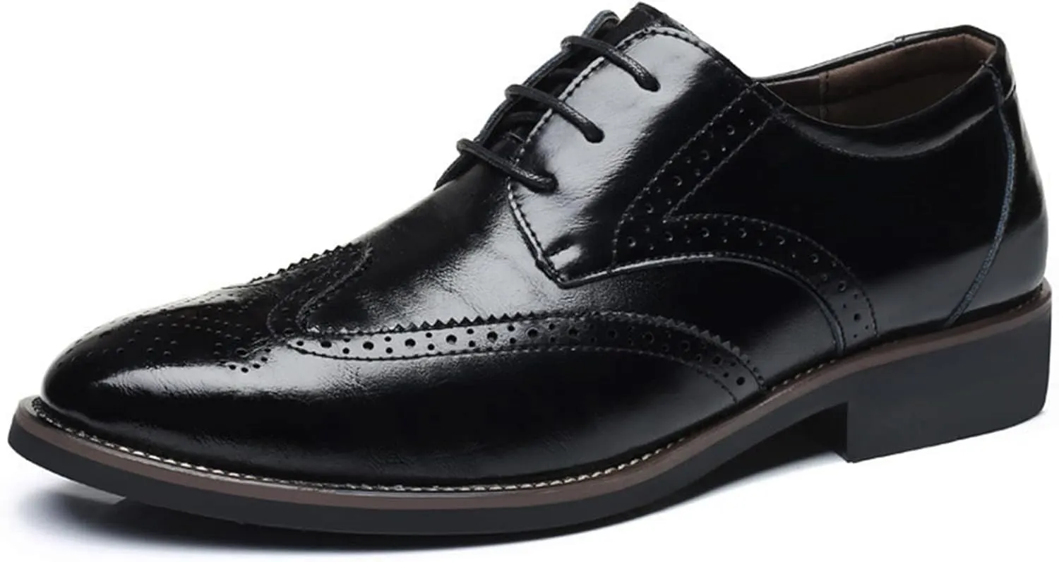 Men's Dress Shoes Size 14 Extra Wide Classical Style Men's Breathable Hollow Business Casual Pointed Loafer Dress Shoes