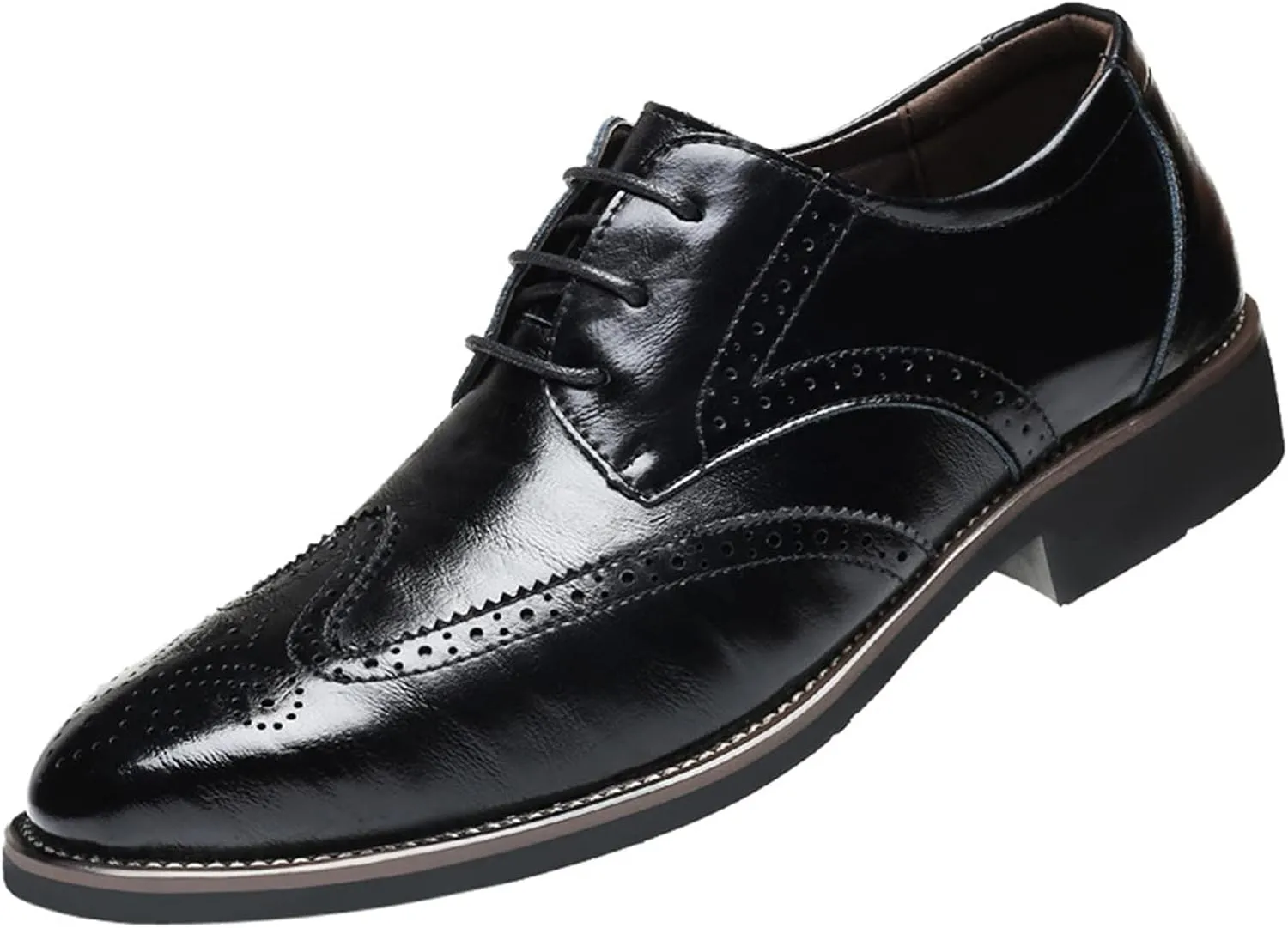 Men's Dress Shoes Size 14 Extra Wide Classical Style Men's Breathable Hollow Business Casual Pointed Loafer Dress Shoes