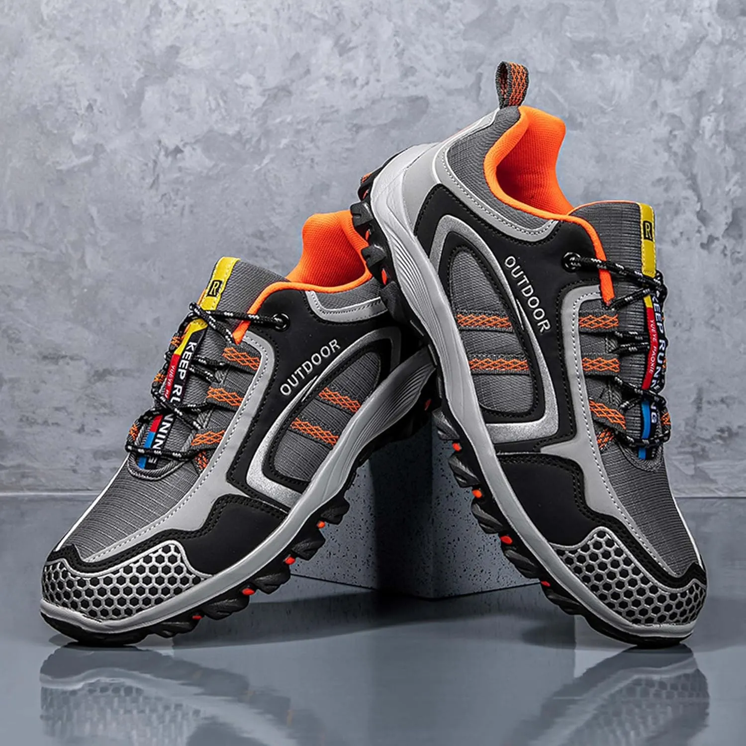 Men's Hiking Shoes Non-slip Climbing Shoes Lightweight Breathable Outdoor Sports Cross-country Shoes and Travel Shoes - Wear-resistant and Comfortable - Rubber non-slip outsole