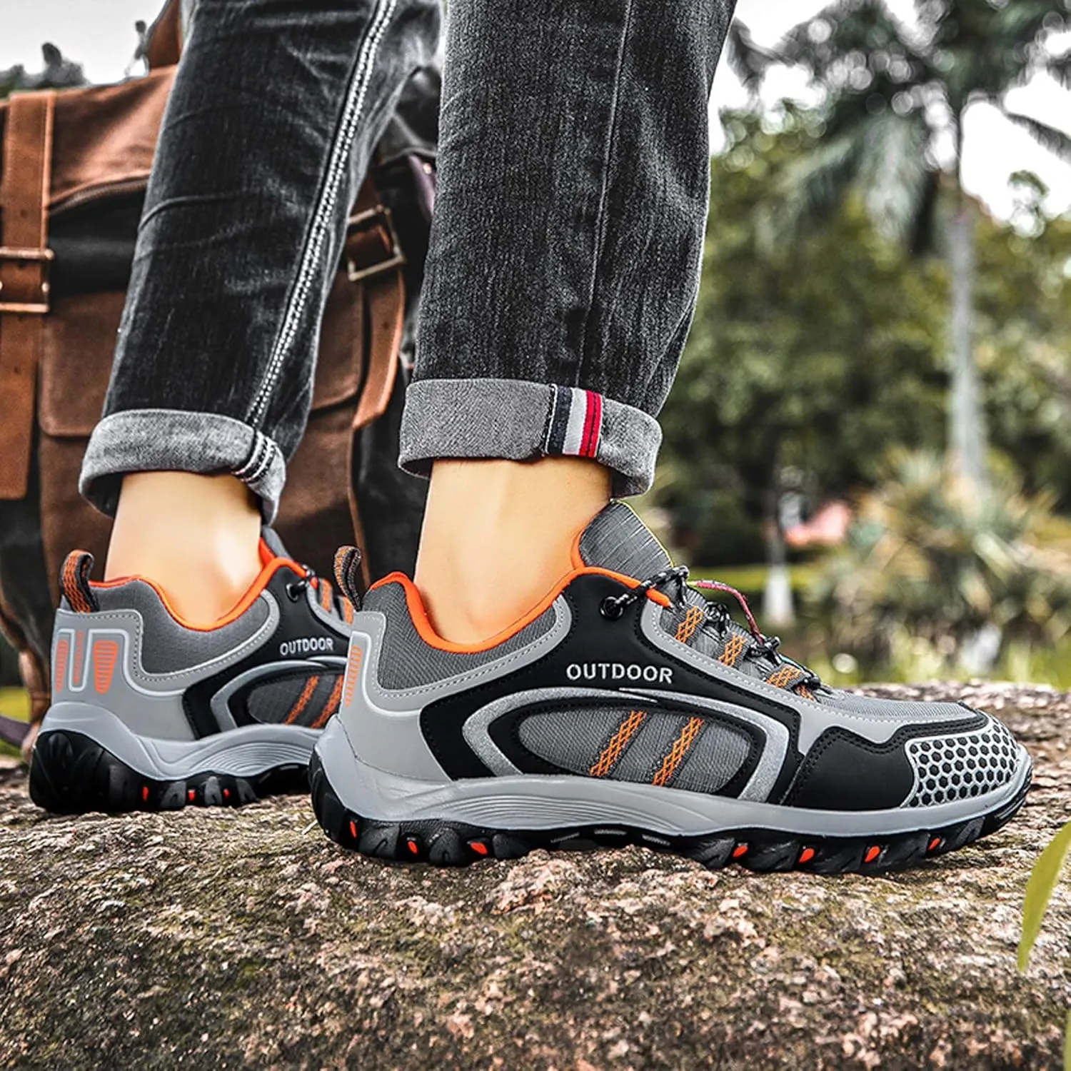 Men's Hiking Shoes Non-slip Climbing Shoes Lightweight Breathable Outdoor Sports Cross-country Shoes and Travel Shoes - Wear-resistant and Comfortable - Rubber non-slip outsole