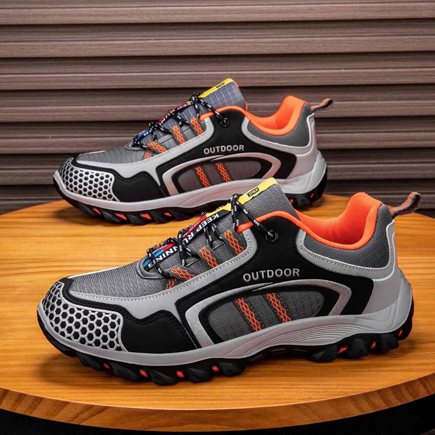 Men's Hiking Shoes Non-slip Climbing Shoes Lightweight Breathable Outdoor Sports Cross-country Shoes and Travel Shoes - Wear-resistant and Comfortable - Rubber non-slip outsole