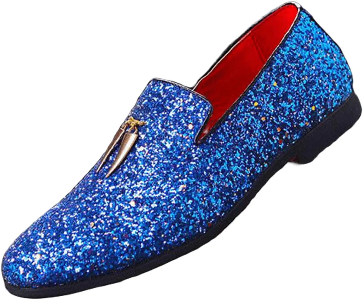Mens Loafers Dress Shoes Slip on Glitter Driving Shoes Tuxedo Suit Shoes