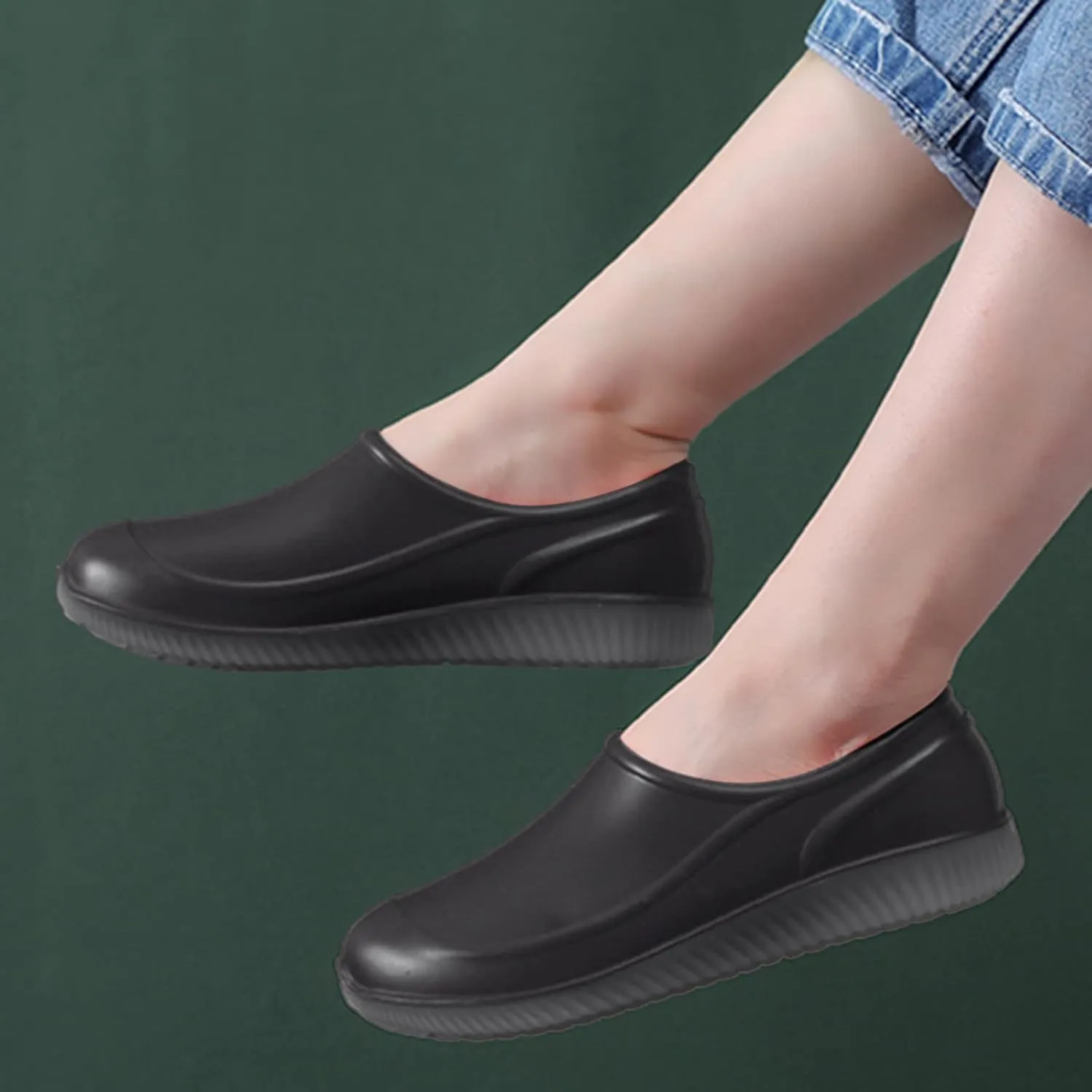 Men's Short Rain Boots Waterproof Shoes Rubber Boots Lightweight Rain Shoes Non-slip Fishing Boots for Gardening