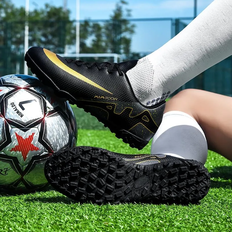 Mens Soccer Shoes Cleats Professional High Top Breathable Training Sneakers