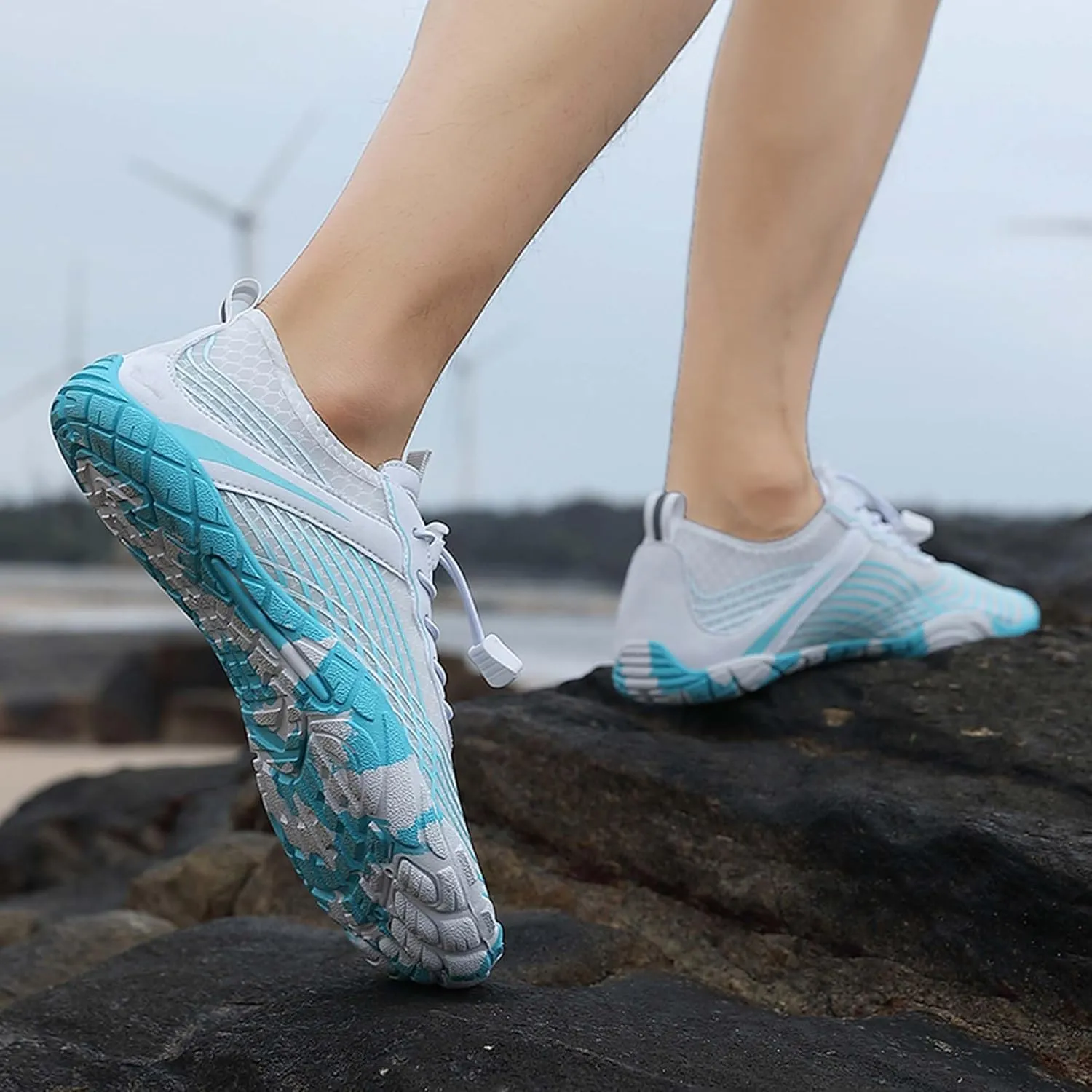 Mens Womens Sports Water Shoes, Lightweight Fast Drying Breathable Fabric, Adult Water Shoes for Indoor Fitness Training, Rock Climbing Training, Swimming, Diving or Beach Activities.