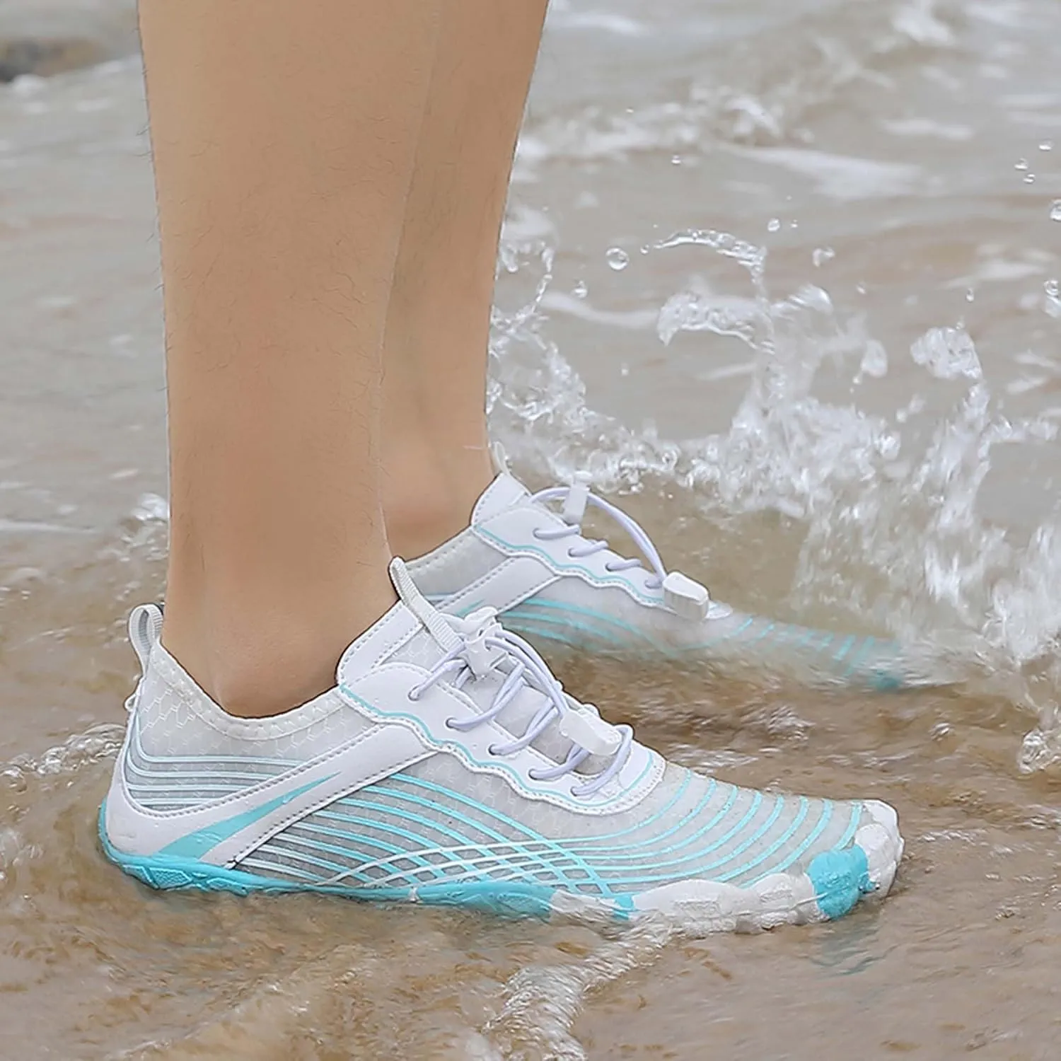 Mens Womens Sports Water Shoes, Lightweight Fast Drying Breathable Fabric, Adult Water Shoes for Indoor Fitness Training, Rock Climbing Training, Swimming, Diving or Beach Activities.