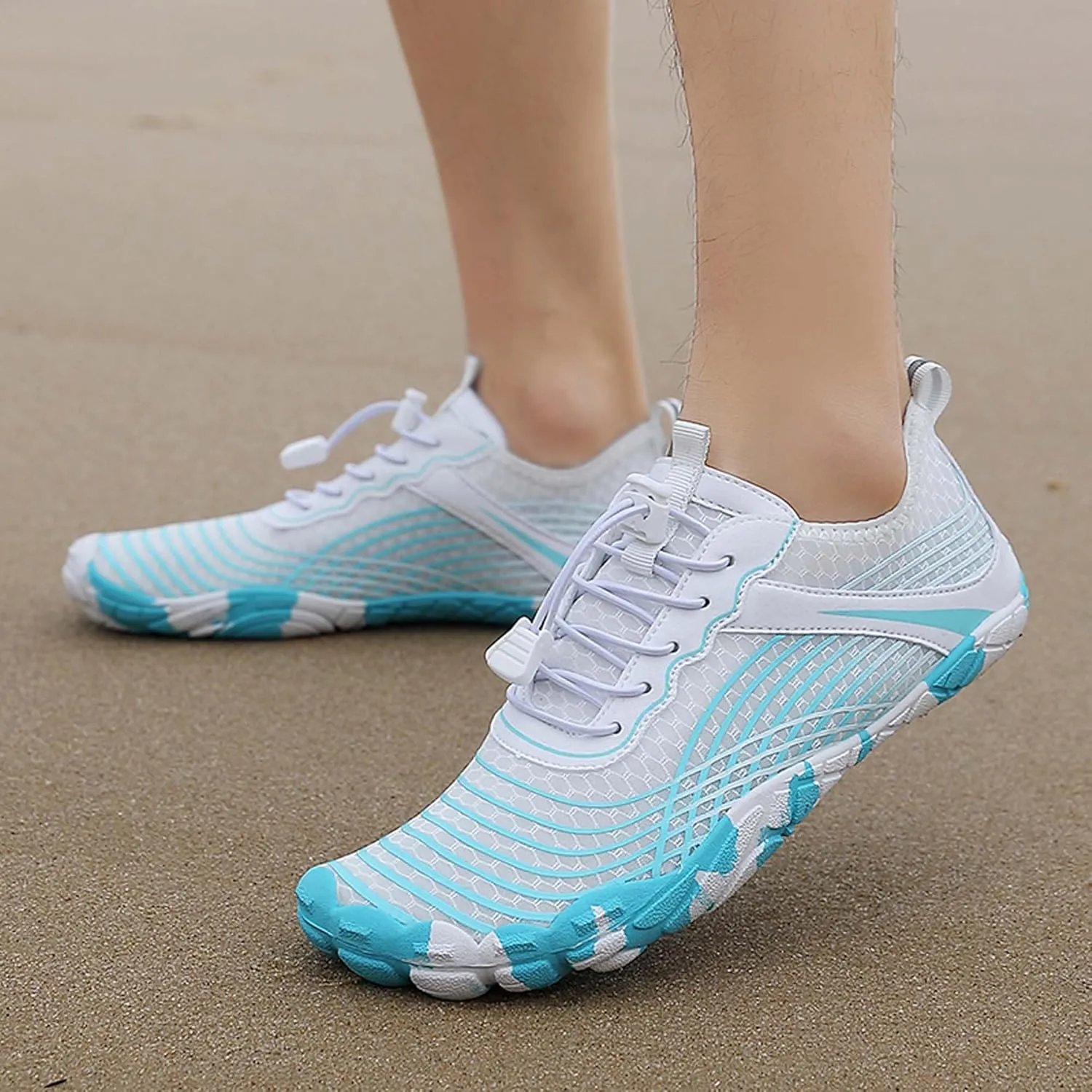 Mens Womens Sports Water Shoes, Lightweight Fast Drying Breathable Fabric, Adult Water Shoes for Indoor Fitness Training, Rock Climbing Training, Swimming, Diving or Beach Activities.
