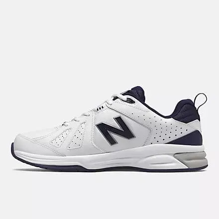 NEW BALANCE MEN'S 624V5 WHITE/NAVY SHOE (2E WIDE)