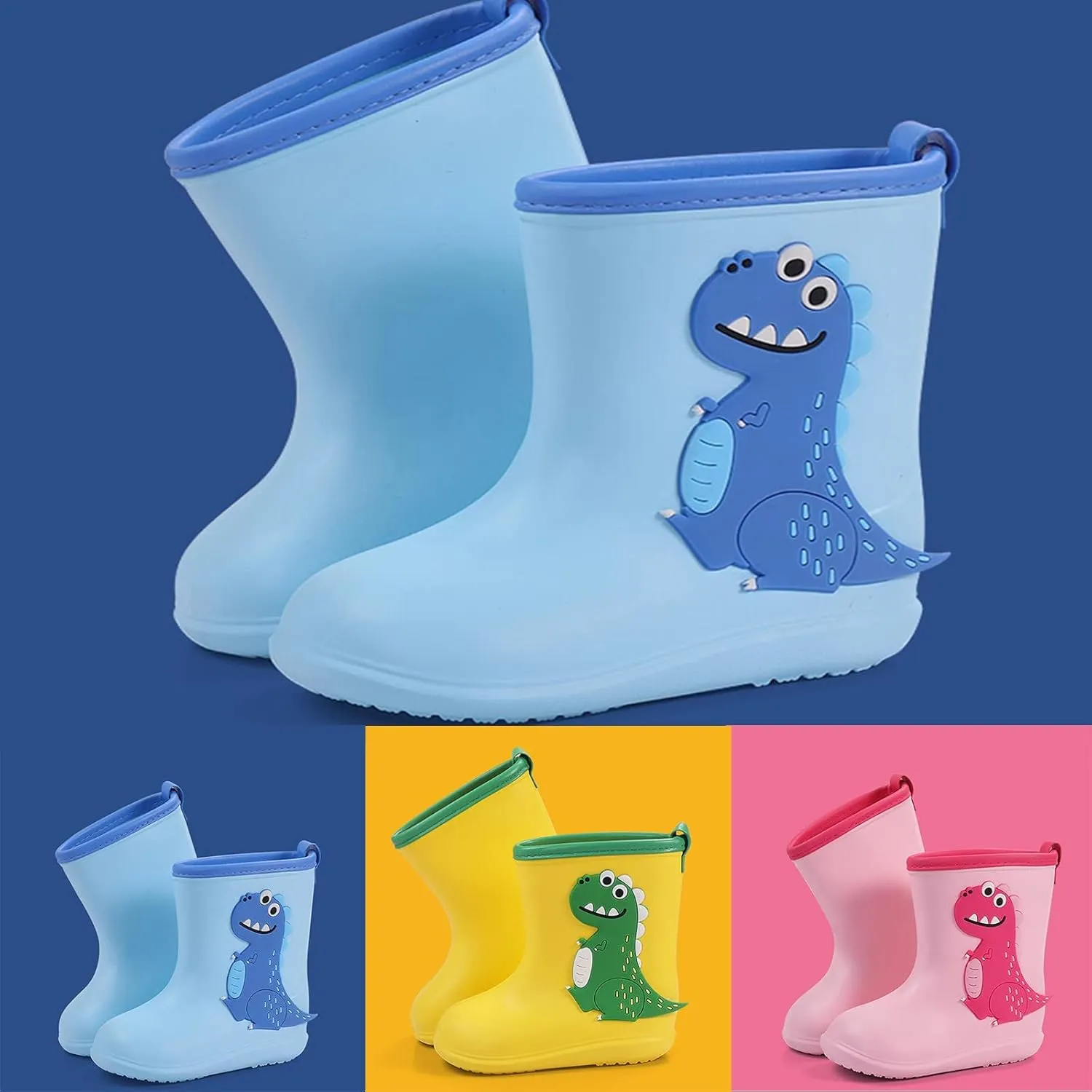 New Toddler Kids Children Rain Boots Boys Girls Baby Cartoon Animals Shoes Non Slip Rubber Boots Link Shoes