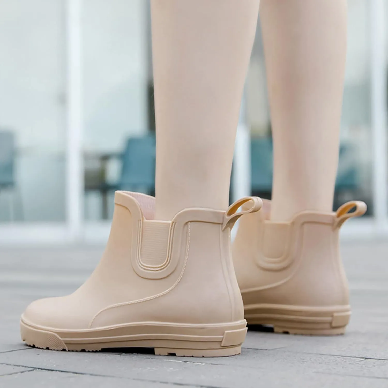 Rain Boots Women Non Slip Detachable With Cotton Inside Rain Boots Outdoor Rubber Water Shoes Mens Boots