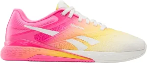 Reebok Women's Nano X5 Legacy Sneaker, Chalk/Atomic Pink/Golden Haze, 6