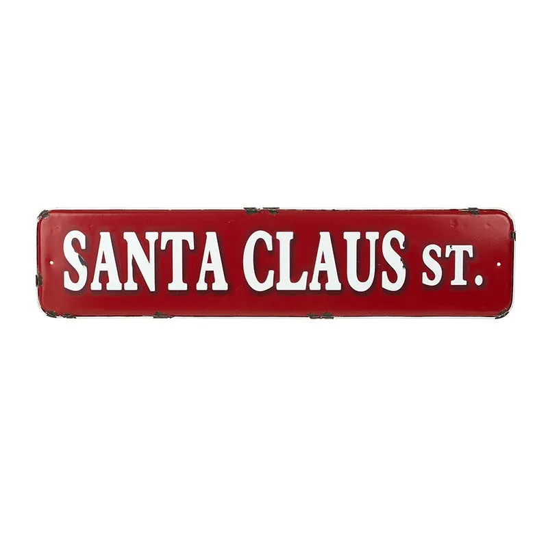 Santa Claus St. Metal Sign