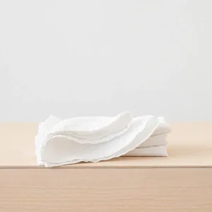 STONE WASHED Linen NAPKIN OPTICAL WHITE 19 x 19 set of 4