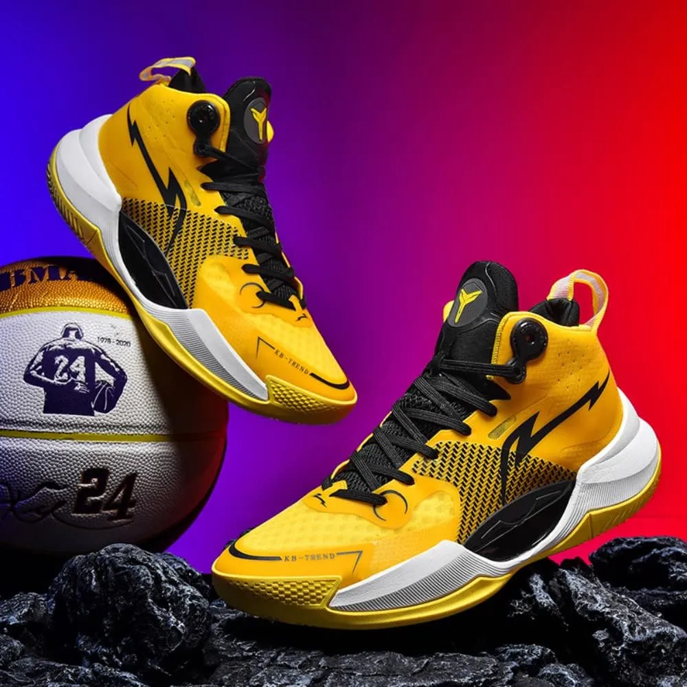 SUKKCCNO Men's Shock Absorption, Wear-Resistant and Luminous Basketball Shoes, Teenagers' Breathable Sneakers, Breathable and Comfortable